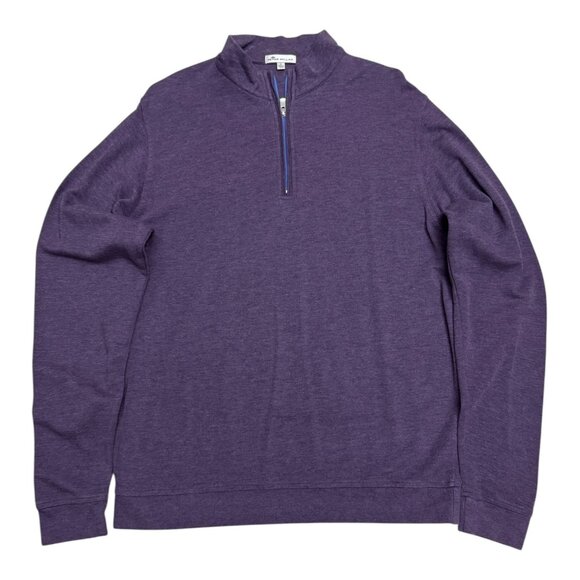 PETER MILLAR Designer Purple Quarter Zip Golf Business Casual Sweater Large - Picture 1 of 5